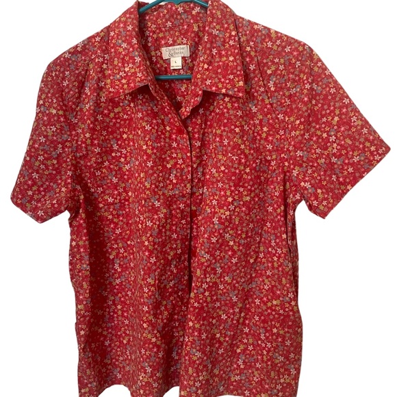 EUC Christopher & Banks Red women’s button up. - Picture 1 of 1